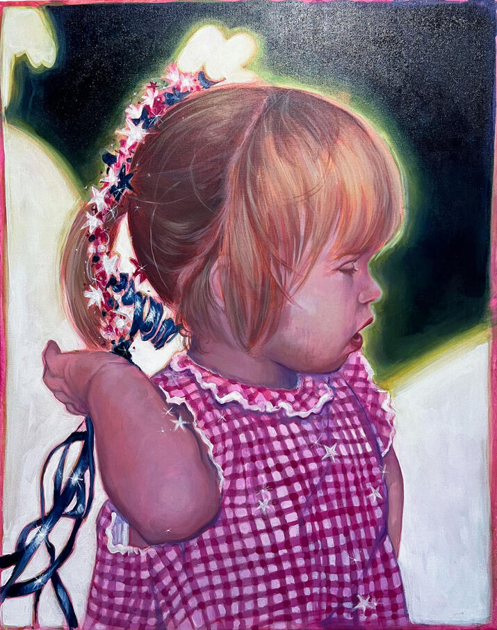 Held In Ribbons, 2025, Acrylic on Canvas, 24 x 30in.